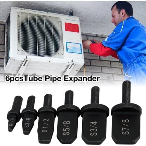 6pcs Tube Pipe Expander Support For Air Conditioner Conditioning Swaging Tool 7/8 3/4 5/8 1/2 3/8 1/4 Inch