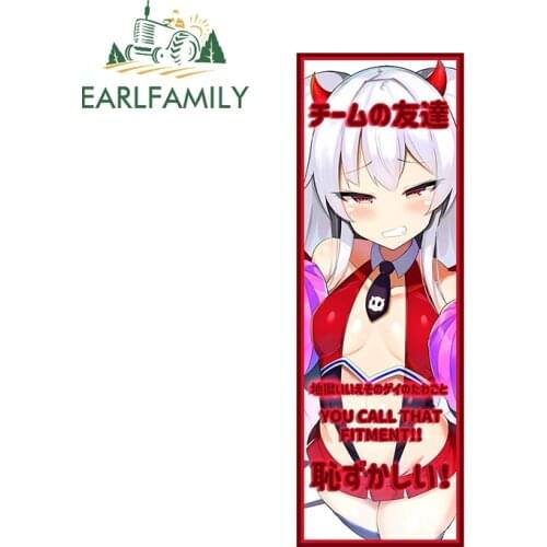 EARLFAMILY 13cm x 4.7cm for Anime Girl Car Assessoires Stickers Waterproof Decal RV JDM Vinyl Car Wrap Funny Graffiti Decor