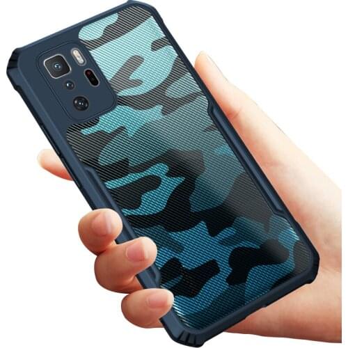 For POCO X3 GT Case Airbag Case Camouflage Acrylic PC+TPU Anti-knock Armor Back Cover For Xiaomi Redmi Note 10 Pro 5G Rzants