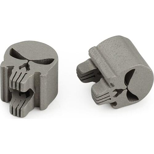 Skull Titanium Alloy Blue Knife Beads Paracord Umbrella Rope Cord Outdoor EDC Gray Skull Pendant Bead