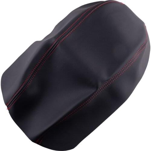 Beler Black Microfiber Leather Center Console Armrest Lid Cover Trim Red Sewing fit for Honda Civic 2006-2008 2009 2010 2011