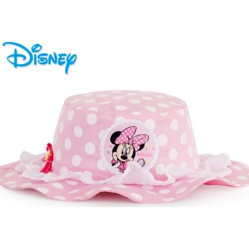 Disney Lovely Lace Princess Baby Girl Sun Hats Toddler Infant Kids Soft Cotton Summer Outdoor Breathable Beach Minnie Hats