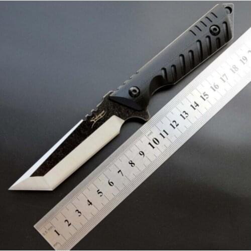 EF105 440C G10 Handle Straight Knife with K Sheath Hunting Camping Survival EDC Knife Outdoor Multi Tools OEM Fruit Knives
