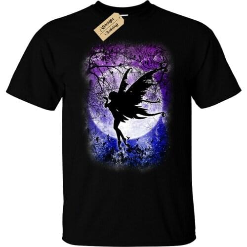 Fairy Moon T-Shirt Mens gothic fantasy woodland night stars cute creature goth