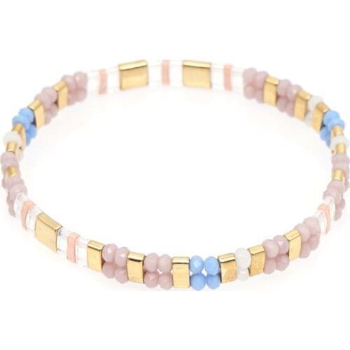 Go2boho Boho Miyuki Tila Bracelet Womens Bracelets Crystal Beads Stretch Pulseras Jewelry For Girl Gift Summer Beach Jewellery