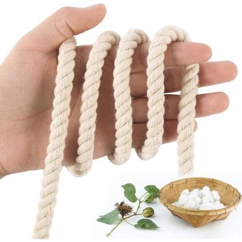 10mm Macrame Cord Cotton Rope for Wall Garden Plant Hangers Knitting Home DIY Crafting Decoration