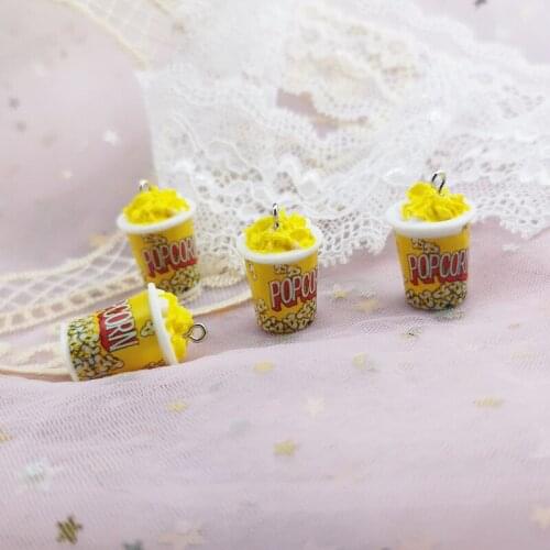 Simulation Barreled Popcorn Diy Resin Accessories Keychain Pendant Diy Micro Landscape Ornaments Diy Creative Accessories