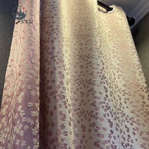 AS New Chenille Double-sided Jacquard Pink Small Floral Princess Shading Luxury High-end Curtains for Living Dining Room Bedroom