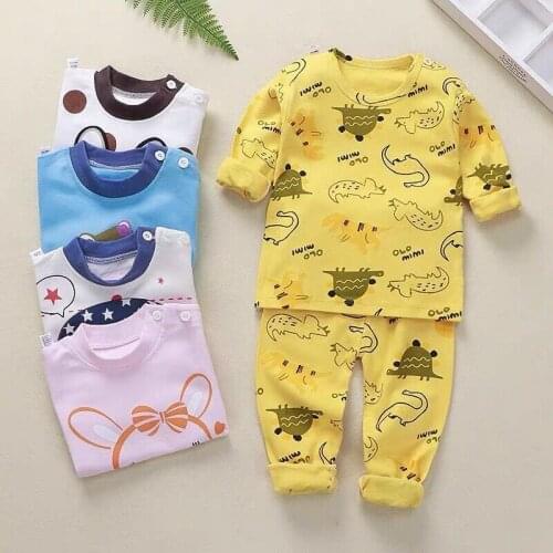 Childrens Clothing Sets Baby Boys Girls Cartoon Dinosaur Clothes 2pcs Newborn Pajamas Unisex Kids Long Sleeve Tracksuit Outfit