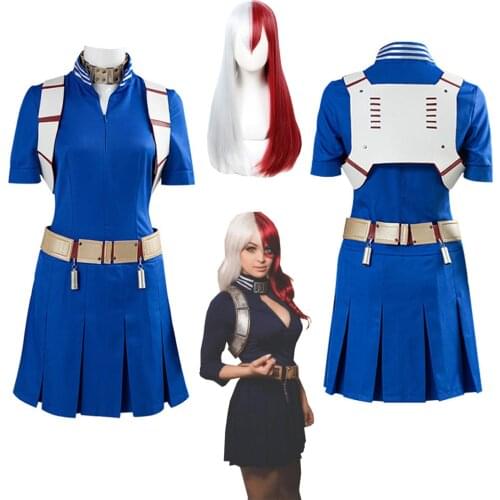 Anime Boku no Hero Academia Cosplay Costume My Hero Academia Todoroki Shoto Jumpsuits girls Women uniform wig Halloween