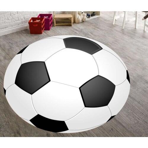 Football Patterned Round Carpet, Non Slip Floor Carpet,Kitchen Rug,Teens Carpet, Corridor Rug, area Rug Modern Carpet