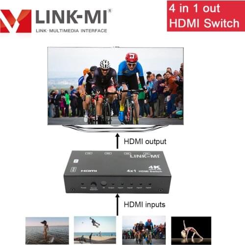 LINK-MI 4x1 HDMI Switch with Auto Switching support 4K2K 3D CEC PIP Video Switch