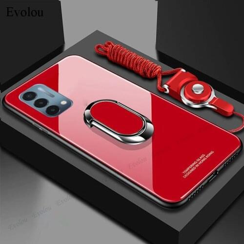 For Oneplus Nord N200 N100 N10 Tempered Glass Lanyard Phone Case For oneplus 1+ NORD N200 N100 Magnetic Ring Holder Back Cover
