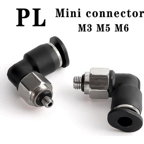 Pneumatic quick coupling miniature PL M3 M4 M5 M6 1/8" male thread hose 3 4 5 6mm one-button pneumatic tube miniature coupling