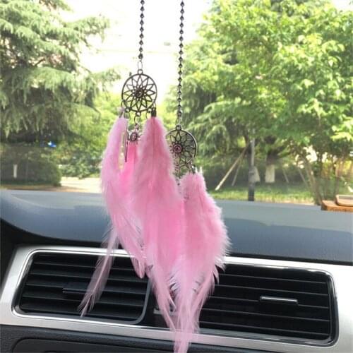 Mini Car Pendant Wind Chimes Feather Decoration Home Decor & Wall Hanging Adornment Handmade Dreamcatcher Gifts