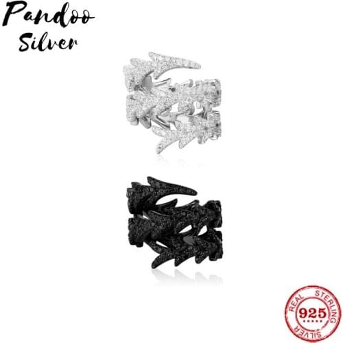 Fashion Charm Sterling Silver Copy 1:1 Replica,Black Silver Spiral Dragon Tail Ring Women 2021 Jewelry Gift With Logo