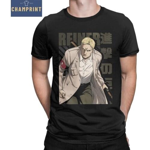 Men Shingeki No Kyojin Reiner Braun Attack On Titan T Shirt Cotton Clothes Short Sleeve AOT Tee Shirt Original T-Shirts