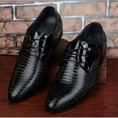 Vogue Mens Lace-Up Oxfords Dress Shoes Mens PU Leather Business Office Wedding Flats Man Casual Party Driving Shoes guj8