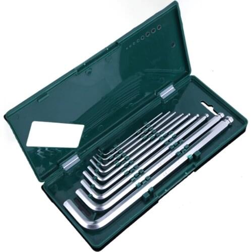 New 9pcs Carbon Steel Double-End Screwdriver Hex Set Spanner Allen Key Hexagon Flat Ball Torx Star Head Wrench Hand Tool kit