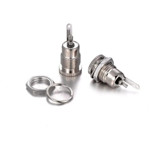 New 2pcs DC 30V 5A 5.5x2.1mm 2Pin Female Metal Power Supply Jack Socket Plug for Connecting and Disconnecting the Circuits