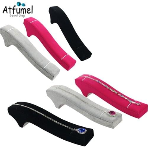 Portable Velvet Bracelet Necklace Display Stand Holder Fashion Watch Anklet Jewelry Organizer Storage Showcase Rack Stand