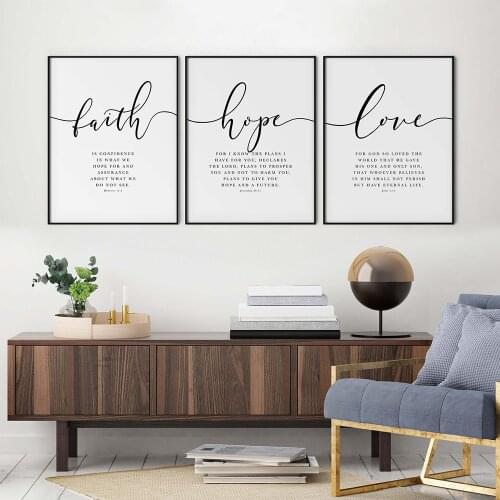 Living Room Posters Bible Verse Posters And Prints Faith Hope Love Wall Art Prints Christian Quotations Canvas Paintings