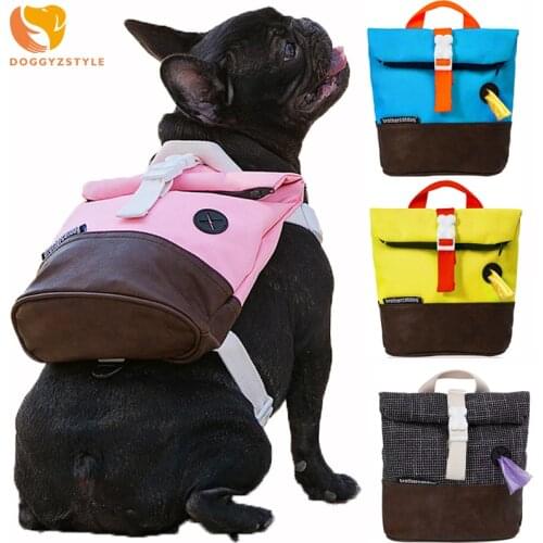 Dog Harness Pet Puppy Backpack Breathable Adjustable Snack Bag Pet Puppy Harness Vest School Bag for Small Medium Dog Cats