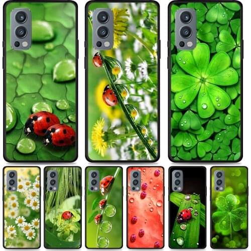 Creen Leaf Ladybug Daisy Silicone Cover For OnePlus Nord CE 2 N10 N100 9 9R 8T 7T 6T 5T 8 7 6 Plus Pro Phone Case Shell