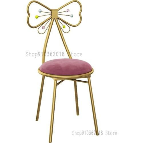 Nordic Makeup Chair Bedroom Net Red Ins Girl Heart Nail Salon Chair Back Modern Minimalist Dressing Table Stool