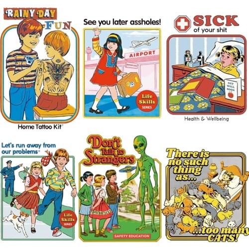 Dark Humor Cartoon Patches Thermal Stickers on Clothes Iron-on Transfers for Clothing Thermoadhesive Patch Diy Applique for Kids