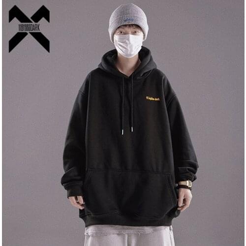 11 BYBBS DARK Loose Oversized Hoodie Sweatshirt 2021 Winter Cotton Pullover Men Harajuku Hoodie Hip Hop Streetwear WB278