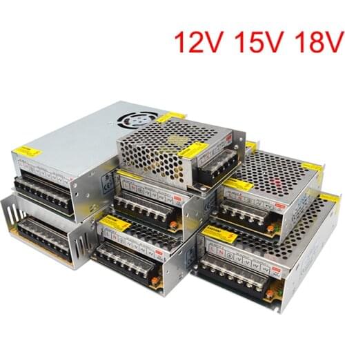 Universal Transformer 220V To 12V Power Supply 1A 2A 3A 5A 10A 20A Switching Power Source 12V 15V 18V AC Adapter SMPS LED Strip