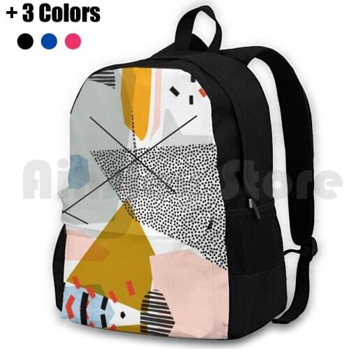 A Collage Beginning With F / / Abstract Retro Outdoor Hiking Backpack Waterproof Camping Travel Mid Century Modern Graphic
