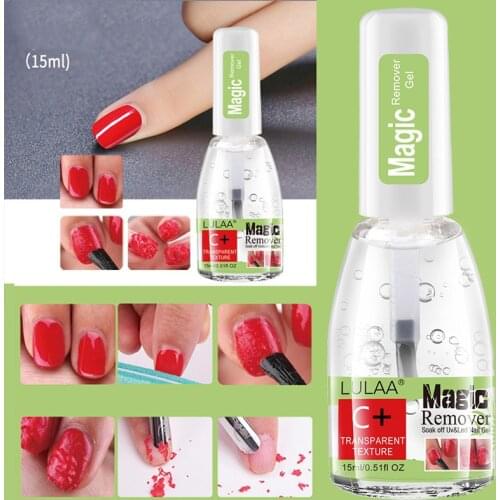 Magic Nail Polish Remover 15ml UV Gel Soak Off Remover Gel Manicure Fast Nail Cleaning Degreaser Surface Sticky Layer Li