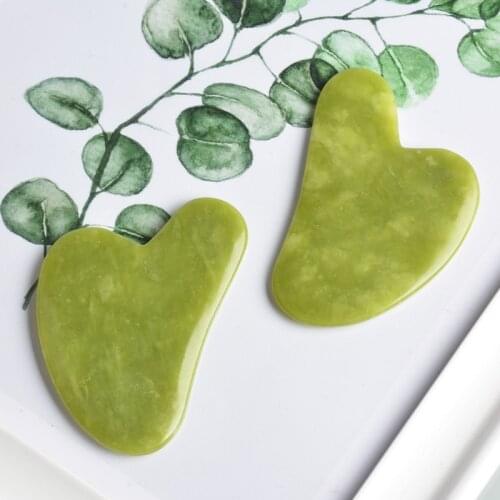 Xiuyan Jade Gua Sha Board Jade Retro Style Home Facial Massage Sheet Comfortable Skin-Friendly Jade Scraping Board