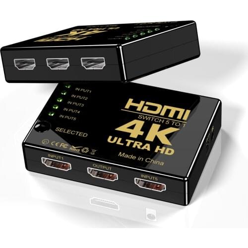 1080P 3D HDMI Switch 5x1 Auto Switch 5-In 1-Out HDMI Switch Converter Cable