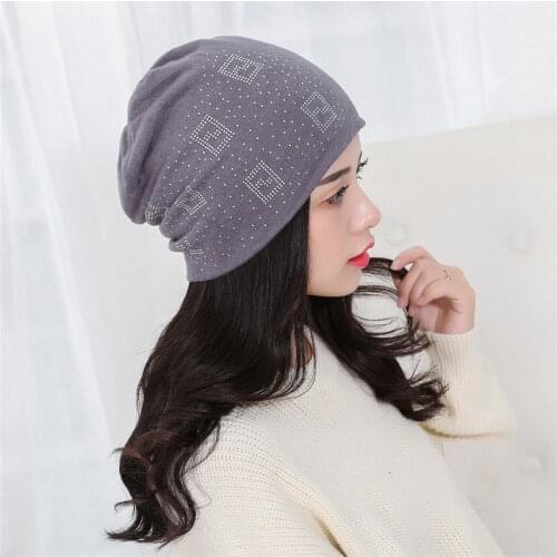 Womens hats Spring summer Rhinestone headdress thin cap peaked cap bucket hat beanie cap Bonnet Panama Hat chapeau for women