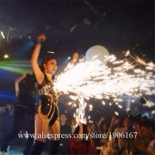 Cold Fireworks Sexy Lady Bra Party Dress Stage Performance Singer Wears Clothing DJ DS Light Ballroom Costumes Party Supplies