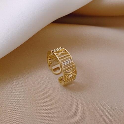 2021 Korean New Fashion Exquisite Letter Ring Temperament Simple Opening Ring Womens Jewelry