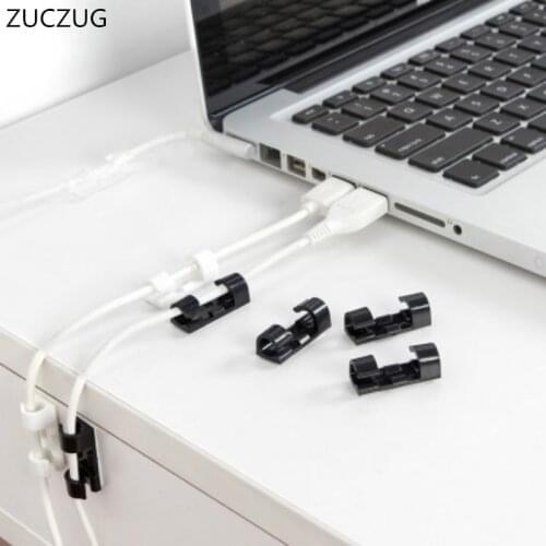 ZUCZUG 3 Color 20PCS Cable Drop Clip Desk Tidy Organiser Wire Cord Lead USB Charger Cord Holder Organizer Holder Secure Table