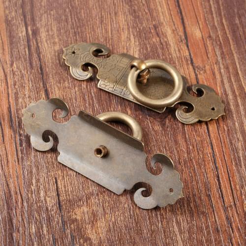 1 set Vintage Furniture Handle 9.9*3cm Hardware Door Knocking Knocker Pull Vintage Lock Catch For Cabinet Cupboard Drawer