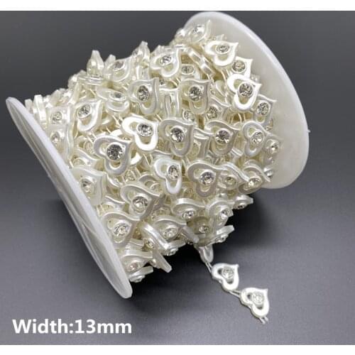 1Yards Chain Pearl Crystal Jewelry Chain Sew On Trims Wedding Dress Costume Applique Jewelry Making DIY Accessories #10