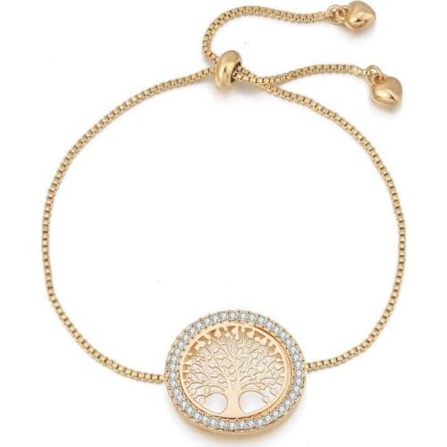 1pcs Peace Tree Necklace Bracelet Party Favors for Women Stainless Steel Hot Tree of Life Crystal Round Heart Shaped Bracelet