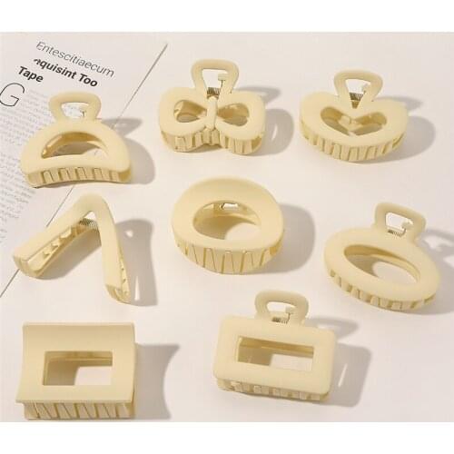 10pcs/lot Dull Polish Hair Claws for Women Girls Hair Styling Accessories Cream Black Acrylic Hair Clamps Hair Crabs Hairgrips