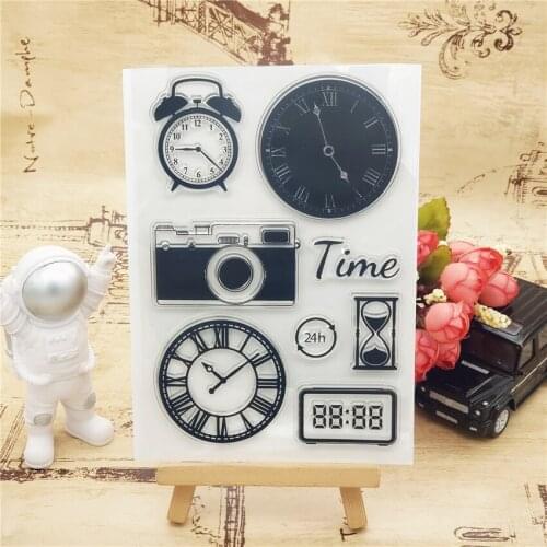 11x16CM clock camera Transparent Seal Clear Stamps Silicone Seal Roller Stamps DIY Scrapbook Album / Card Production Easter