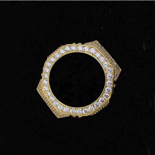 2020 new product custom made micro pave cz cubic zirconia gold plated watch bezel for GA2100