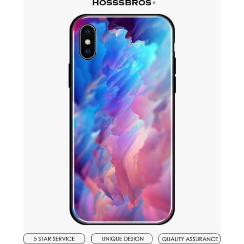 3D Abstract colorful Tempered Glass Soft silicone Phone Case Shell Cover For iPhone 5 5S SE 6 6S 7 8 Plus X Xr Xs 11 Pro Max