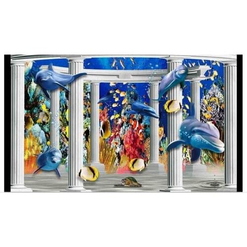 Customized 3d wallpaper 3d wall murals wallpaper Submarine world 3D Rome column TV background wall paper living room wallpaper