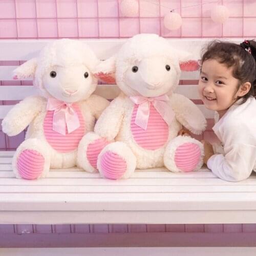 45CM Lovely White Sheep Soft Toys Doll Kawaii Sheep Alpaca Plush Stuffed Animals Toys Kids Girl Christmas Valentines Day Gifts