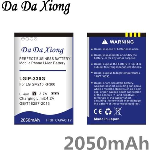 Da Da Xiong 2050mAh LGIP330G LGIP-330G Battery for LG GM210 KF240 KF245 KF300 KF305 KF330 KM380 Phone battery